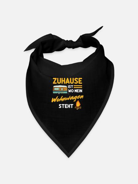 Zuhause ist wo mein Wohnwagen steht - Camping - Bandana Dreieckstuch - Schwarz