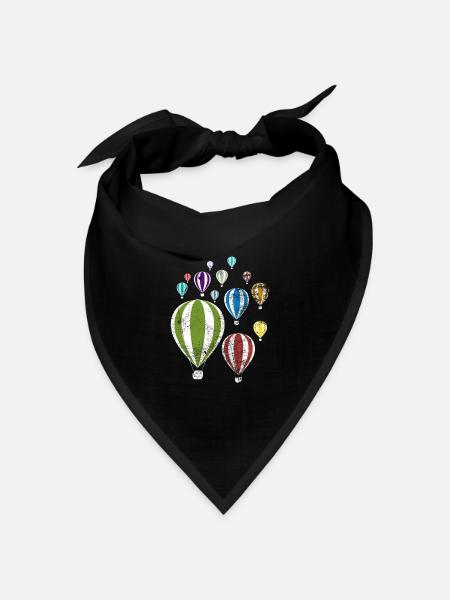 Bunte Ballons Heißluftballon Geschenk - Bandana Dreieckstuch - Schwarz
