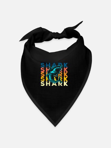 Hai Haifisch - Bandana Dreieckstuch - Schwarz