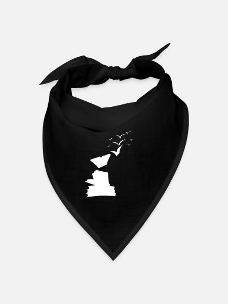 Bücher zu Vögel - Bandana Dreieckstuch - Schwarz