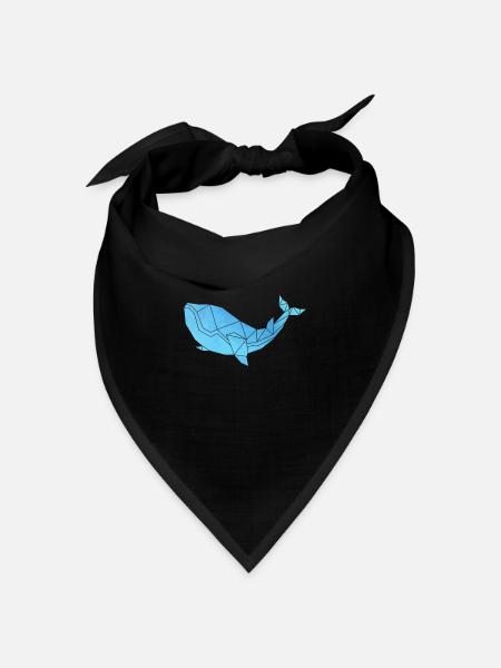 Wal Origami Meer Tier Tierschutz Rettet die Wale - Bandana Dreieckstuch - Schwarz