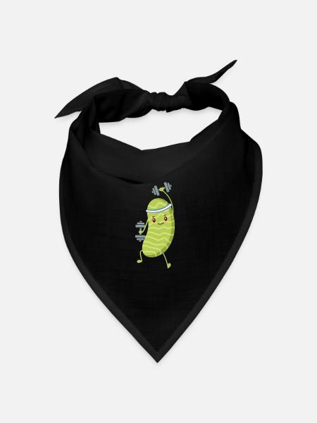 Fitness Gurke - Bandana Dreieckstuch - Schwarz