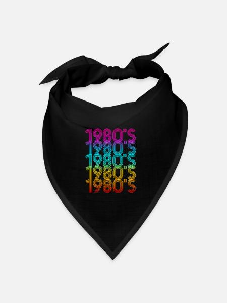 1980'er 80er Jahre - Bandana Dreieckstuch - Schwarz