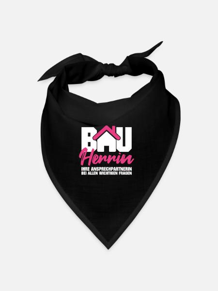 Geschenk für Bauherrin - Bandana Dreieckstuch - Schwarz