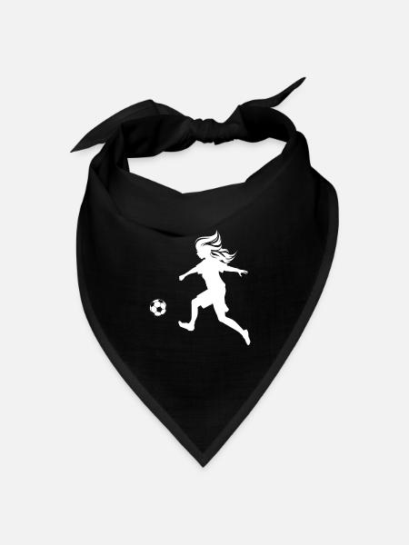 Fussballer Frau Fußball Clipart - Bandana Dreieckstuch - Schwarz