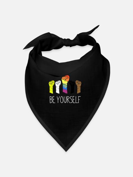 LGBT LGBTQ LGTB Gay Lesbian Pride Queeren Geschenk - Bandana Dreieckstuch - Schwarz