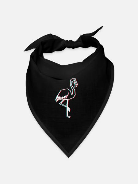 Flamingo - Bandana Dreieckstuch - Schwarz