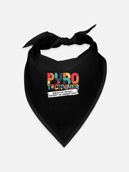 Pyrotechniker wenn ich renne rennst du besser auch - Bandana Dreieckstuch - Schwarz