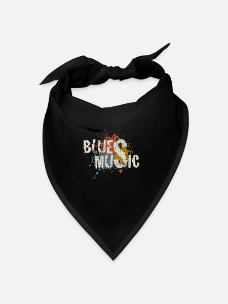Blues - Bandana Dreieckstuch - Schwarz