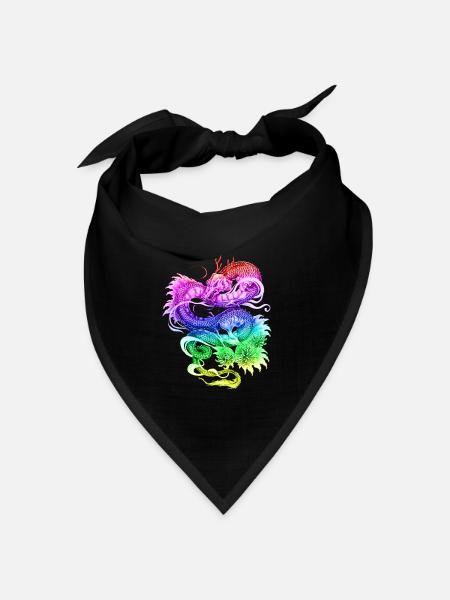 Dragon - Drachen Drache design fancy - Bandana Dreieckstuch - Schwarz