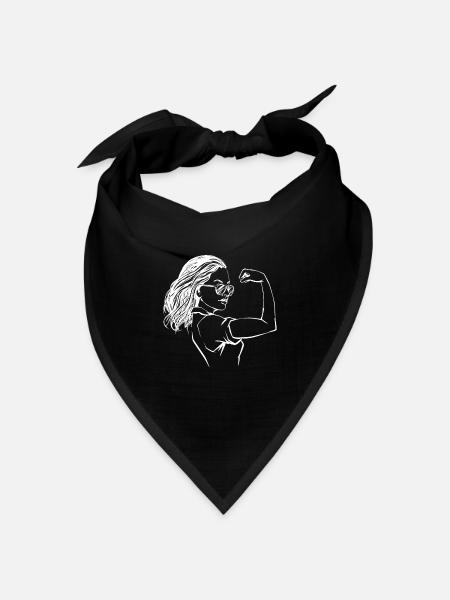 Frauenpower - Bandana Dreieckstuch - Schwarz