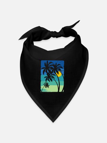 Palme, Palmen - Bandana Dreieckstuch - Schwarz