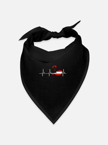 Gleitschirm Österreich Herzschlag - Bandana Dreieckstuch - Schwarz