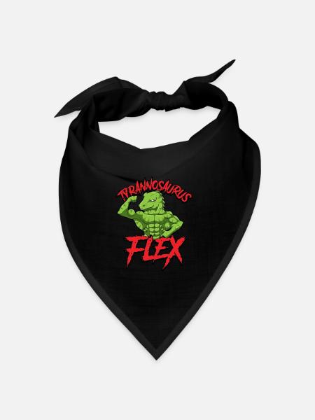 Fitness Gym Sport Power Lifting Tyrannosaurus Flex - Bandana Dreieckstuch - Schwarz