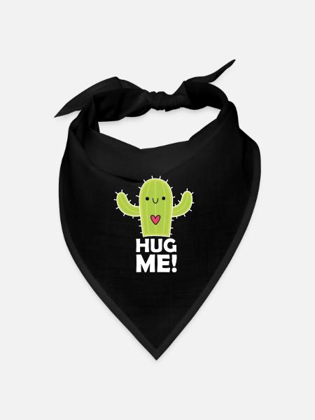 Hug me ! Kaktus / Cactus - Bandana Dreieckstuch - Schwarz