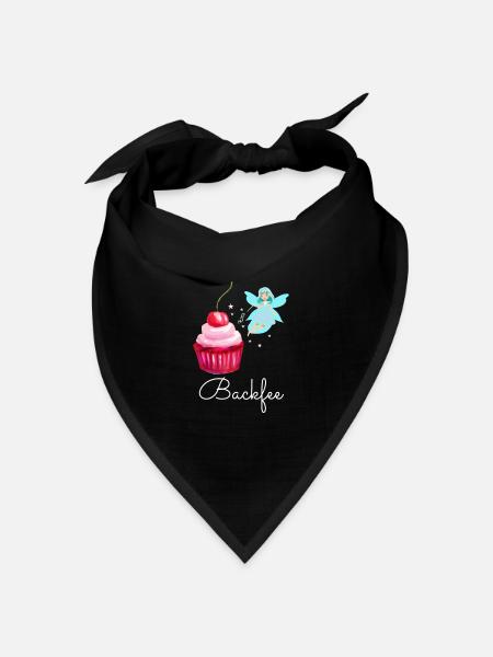 Backfee Backen Bäcker Kuchen Cupcake Fee Törtchen - Bandana Dreieckstuch - Schwarz