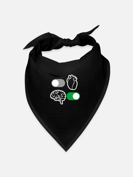 Hirn und Herz Vernunft - Bandana Dreieckstuch - Schwarz