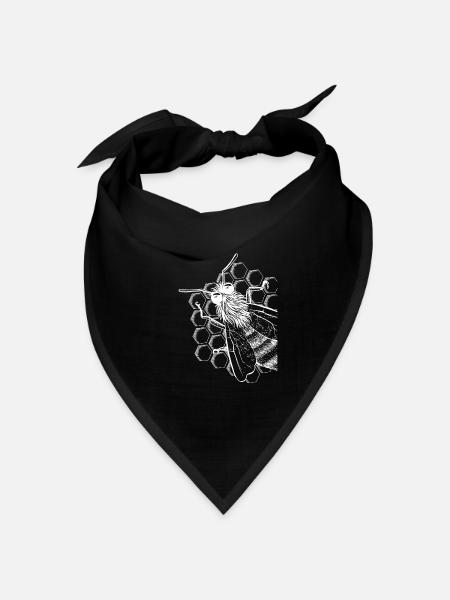 Imker Bienen Geschenk Honig Motiv - Bandana Dreieckstuch - Schwarz