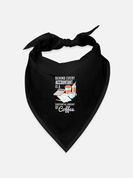 Lustiger Buchhalter-Kaffee - Bandana Dreieckstuch - Schwarz