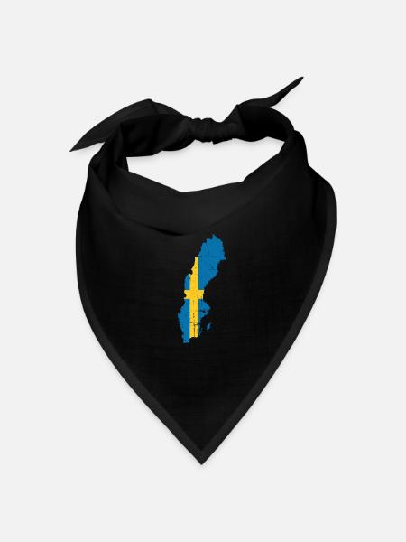 Schweden Flagge Land - Bandana Dreieckstuch - Schwarz