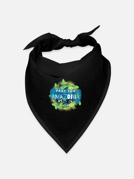 Pray for Amazonas Save Amazonia Lungs of the Earth - Bandana Dreieckstuch - Schwarz