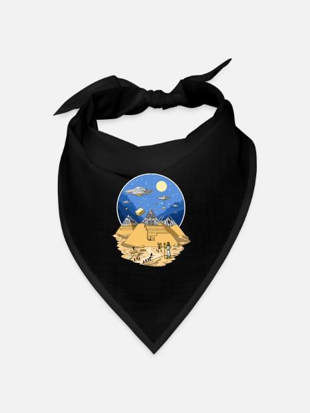 Ägyptische Pyramiden der UFO-Ausländer - Bandana Dreieckstuch - Schwarz