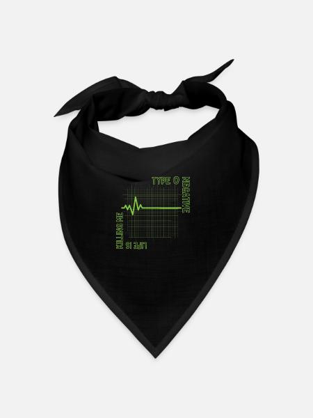 Das Leben bringt mich um Typ 0 negativ - Bandana Dreieckstuch - Schwarz