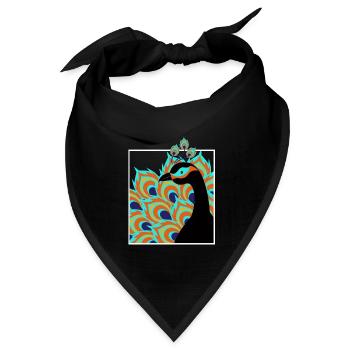 pfau - Bandana Dreieckstuch - Schwarz - Vorne