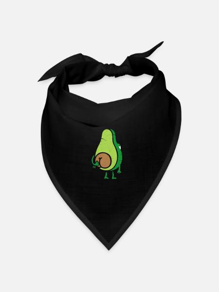Avocado - Bandana Dreieckstuch - Schwarz