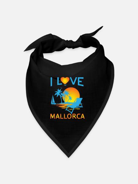 I love Mallorca - Bandana Dreieckstuch - Schwarz