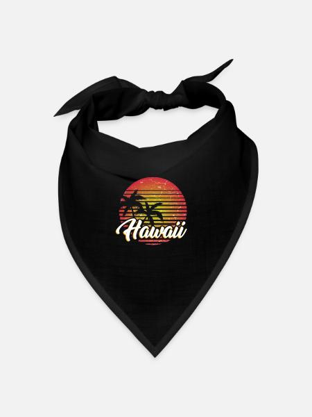 Hawaii Hawai Urlaub Sonnenuntergang - Bandana Dreieckstuch - Schwarz