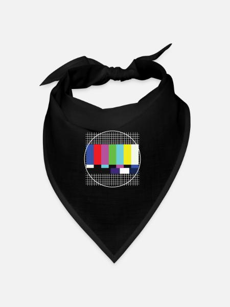 Testbild 80er 90er Fernseher - Bandana Dreieckstuch - Schwarz