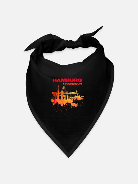 Hamburg Habour - Bandana Dreieckstuch - Schwarz