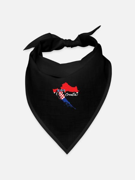 Kroatien Landkarte Geschenk - Bandana Dreieckstuch - Schwarz