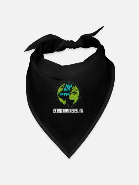 Ich Bin Dabei! Extinction Rebellion Natur - Bandana Dreieckstuch - Schwarz