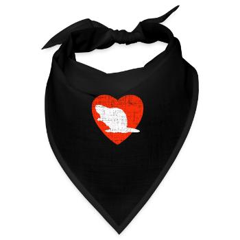 Heart For Beavers - Bandana Dreieckstuch - Schwarz - Vorne
