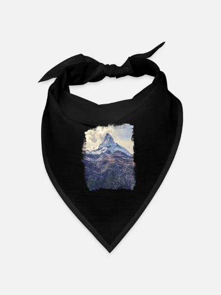 Berge & Diamonds - Bandana Dreieckstuch - Schwarz
