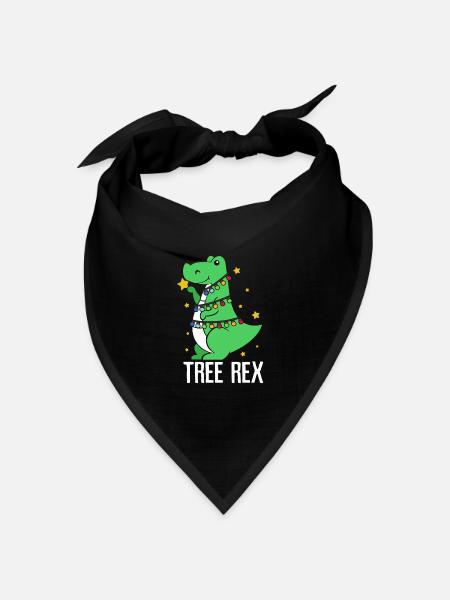 Dinosaurier Weihnachten Dino Christmas Geschenk - Bandana Dreieckstuch - Schwarz