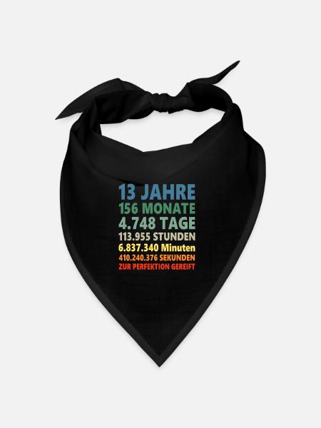 13ter 13 Jahre 13. Geburtstag Spruch Geschenk - Bandana Dreieckstuch - Schwarz