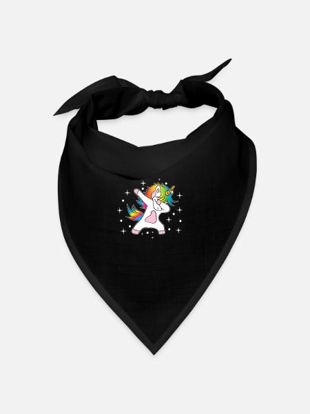 Einhorn Dab Regenbogen - Bandana Dreieckstuch - Schwarz