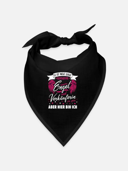 Verkäuferin Einzelhandel Kauffrau Engel Geschenk - Bandana Dreieckstuch - Schwarz