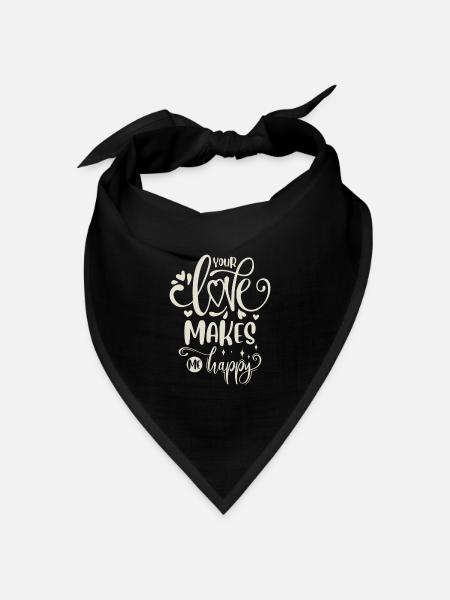 Liebe Zitat - Bandana Dreieckstuch - Schwarz