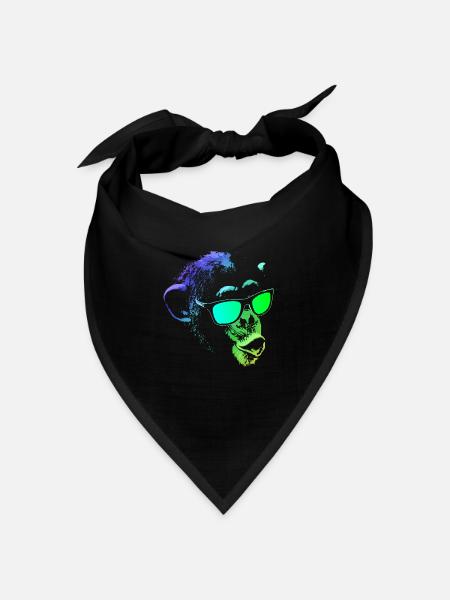Kühler Affe - Bandana Dreieckstuch - Schwarz