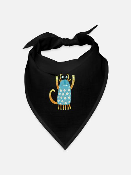Niedliche Monster - Bandana Dreieckstuch - Schwarz