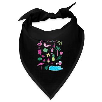 Pool Party - Bandana Dreieckstuch - Schwarz - Vorne