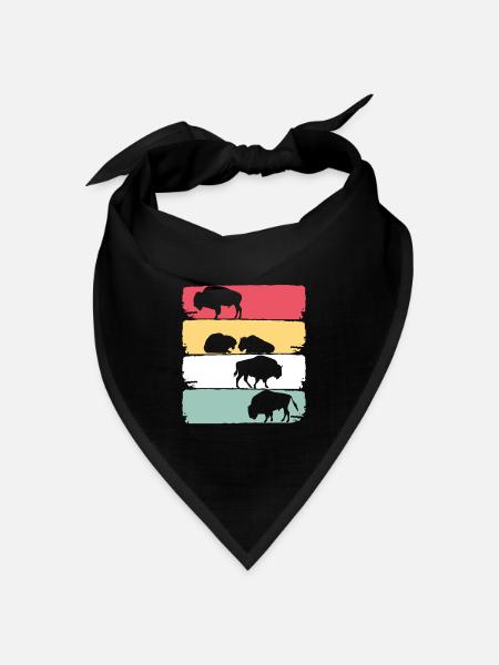 Amerikanischer Bison Zootier - Bandana Dreieckstuch - Schwarz