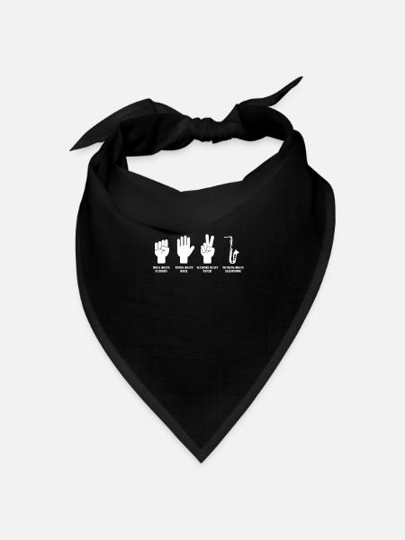 Saxophon - Bandana Dreieckstuch - Schwarz