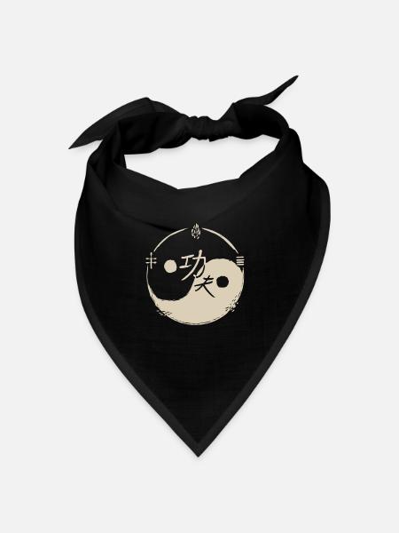 Yingyang Symbol - Bandana Dreieckstuch - Schwarz