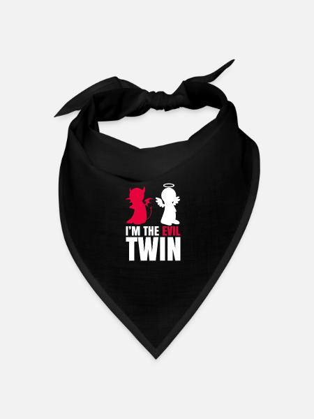Zwillinge Geschenk - Bandana Dreieckstuch - Schwarz
