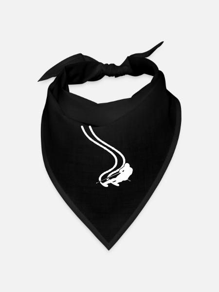 Ski Skiurlaub Slalom Weiß - Bandana Dreieckstuch - Schwarz